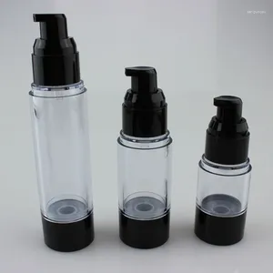 Storage Bottles 100pcs 30ml Black Airless Bottle Vacuum Cosmetic Plastic Pump Container Travel Tool