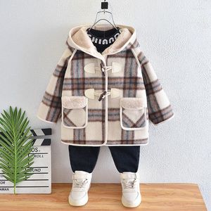 Jackets Boys Woolen Coats Plus Thicken 2024 Warm Velvet Winter Autumn Cotton High Quality Children's Clothing