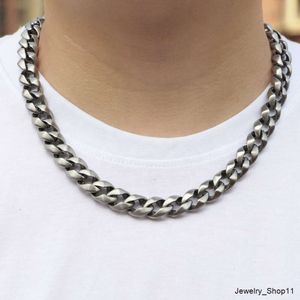 Vintage hiphop smycken anpassad rostfritt stål halsband kubansk länkkedja för män
