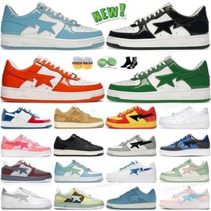 Sta APBapesta SK8 Casual Shoes Low for men Sneakers Patent Leather Black Blue Camouflage Skateboarding jogging Sports Star Trainers