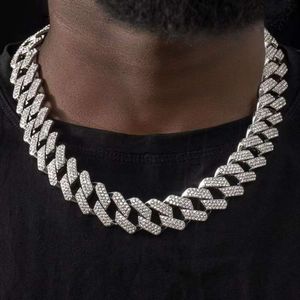 Designer Necklace 18mm Iced Cuban Link mens gold chain Prong Chain Necklace Row Diamond cuban link chain