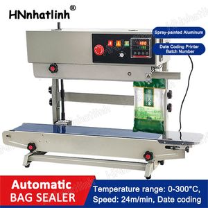 FR-900 Automatischer, sprühlackierter Beutelverschließer, Kunststoffpaket, Aluminiumfolie, Doypack-Versiegelungsmaschine, Datumscodierung, Drucker, Chargennummer