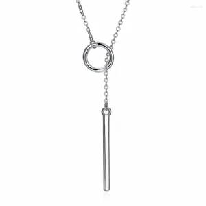 Pendant Necklaces Style Fashion 925 Sterling Silver Necklace Minimalist Jewelry Neutral Models Simple Geometry Chain Accessories