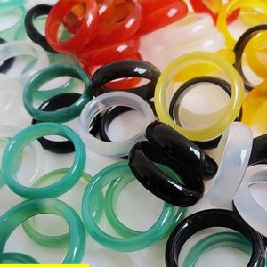 Cluster Rings Natural Colorful Agate Fine Circles Fashionable Jewelry Tourism Commemorative Gifts Energy Enhancing Ethnic Accessories