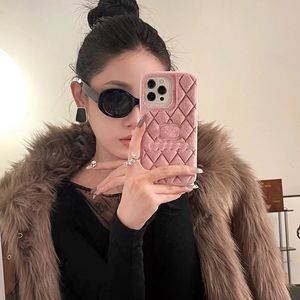 Cell Phone Cases Luxury Winter Funny Cute Warm Plush Fur Candy Color Fluffy Case For iPhone 14 13 12 Pro Max Soft Bumper Coque CHD2312185-12 hlsky