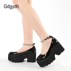 Gdgydh Erhöhen Sie Schuhe für Damen, dicker Boden, japanischer Retro-Ankelriemen, Mädchen-Mary-Jane-Schuhe, JK-Haruku-Lederschuh im britischen Stil