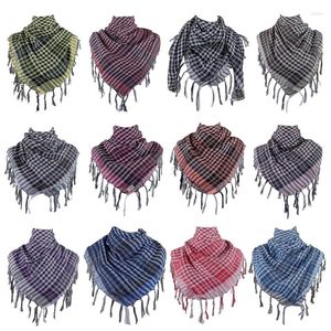 Szaliki Shemagh Keffiyeh Square Scarf Colorblock Houndstooth Arab Arain Head Scarcar Multifunkcjonalne bandana Tassels Wrap