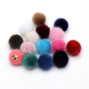 Necklaces 200pcs Handmade Faux Mink Fur Covered Pendants Pompom Ball Charms for Diy Keychain Clothing Hat Jewelry Earrings Accessories