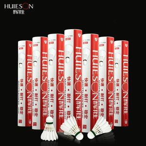 Badminton Shuttlecocks Huieson 12 PCS/Paket Kaz Tüy Cork Ahşap Sarsıntı Süper Dayanıklı Badminton Shuttlecock Badminton Eğitimi HS-40 231216