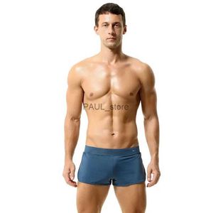 Underbyxor R Boxer Shorts Soft Loose Lounge Home Sleep Bottoms Sleepwear Shorts Mesh Breattable Pyjamas Shorts Sexy Men'sunderweal231218