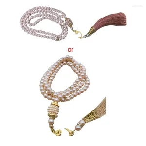 Charm Bracelets 6mm 99 Glass Pearls Tassel Turkish Style Muslim Rosary Islamic Prayer Beads Bracelet For Women Jewelry Accessories Gift K3KF