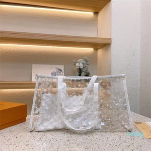 Sacos de grife transparente geléia sacolas tote moda saco um ombro crossbody grande saco de compras 2 peça conjunto pvc