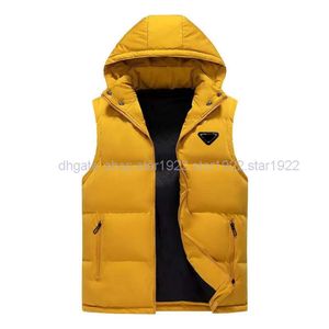 Designer Herrenweste Down Jacke warme Jacke Winterhut und Stehpack