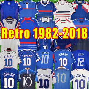 RETRO ZIDANE HENRY soccer jerseys Frence Vintage Football shirt maillot equipe de Uniform MBAPPE 84 86 88 90 1982 1996 1998 2000 2002 2004 2006 2010 2018 Trezeguet 82 84