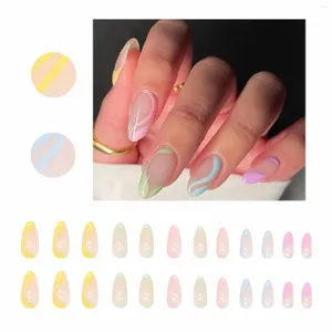 False Nails Colorful Summer Nail Drop Type Multicolor Striped Enhancement Film Color Wearing Advanced Quality