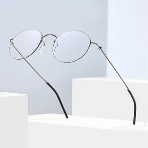 Sunglasses Frames Handmade Titanium Screwless Glasses Frame For Men Ultralight Vintage Round Optical Eyeglasses Women Korean