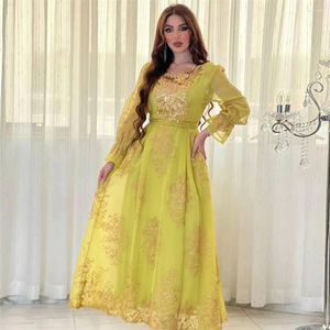Ethnic Clothing 2023 Eid Evening Dress Sequins Muslim Women Embroidered Abaya Party Dresses Ramadan Abayas Caftan Elegant Vestidos Jalabiya