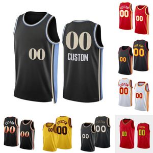 Personalizado 2023-24 Nova temporada Impresso Basquete 11 TraeYoung Jersey Preto branco Ouro vermelho Marinha Jerseys. Mensagem Qualquer número e nome no pedido