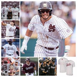 College Mississippi State Baseball Jersey David Mershon Aaron Nixon Aaron Downs Slate Alford Ross Highfill Colby Holcombe Luke Hancock Max Miller Stone Simmons