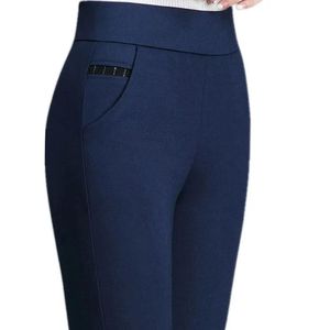 Capris Lpowss韓国スタイルの女性レギンスペンシルパンツハイウエストスキニーストレッチレギンススリムブラックレギンズズボンブルーグレー