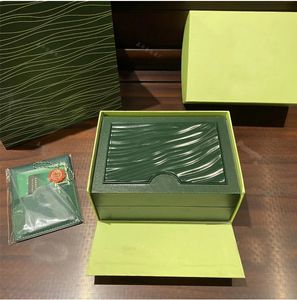 Lüks İzleme Kutuları Tasarımcı Dikdörtgen Yeşil Ahşap Dalga Desen Kılıfları Marka Ambalaj Depolama Logo İşçiliği ve Sertifika Hediye Kutusu ile Ekran Kılıfları