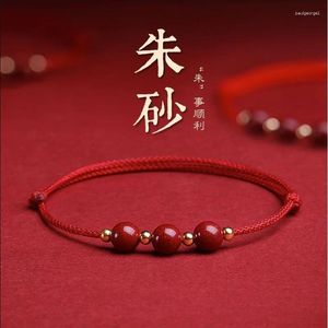 Strand Natural Cinnabar Bracelet Red Rope Anklet Woven