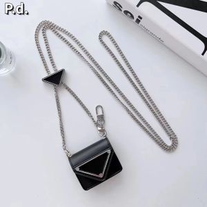 أزياء الأذن الفاخرة للأزياء الجلدية لـ Airpods Pro 2 Case Triangle Triangle Cover for AirPods 3 2 1 أكياس شحن