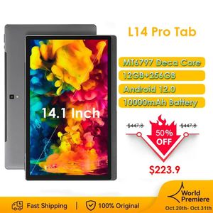 PC Super New 14,1 Zoll Tablet PC Android 12 12 GB+256 GB 1920 1080 IPS 4G Telefonanruf Bluetooth 5G WiFi Pad 10000MAH Kids Lernen Registerkarte 