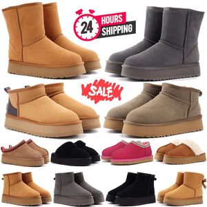 2023 Australia buty Uggliss Booties Ultra mini platforma kasztanowa czarna drifwood leśny leśny kozie kozie damskie buty damskie kolano