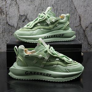 Men Casual Sneakers Platform White Green Shoes Leisure Male Sneakers Non-slip Men's Vulcanized Shoes Cushion Board Shoe