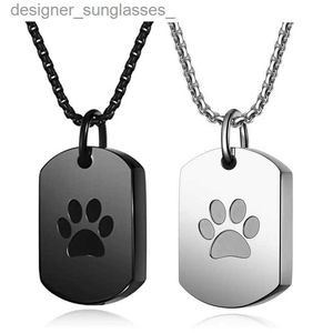 Pendant Necklaces Cremation Jewelry P Print Urn Necklace for Ashes for Women Men Memorial Cat Dog Ashes Pendant Openable Bottle - CustomL231218