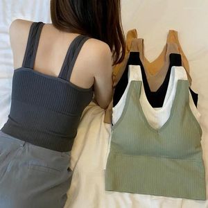 دبابات Camisoles النساء الكتف أعلى كاميسول صدرية Vest v-tops قبالة أنبوب مثير بنيت القطن الداخلي الملابس الصيفية بلا أكمام من قطعة واحدة