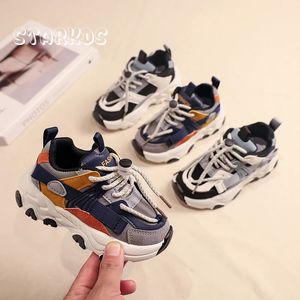 Athletic Outdoor Kids Chunky Panda Sneakers Brand Design Sport Trainers Boys Thick Sole Warm Furry Plush Vulcanized Shoes Four Season 231218