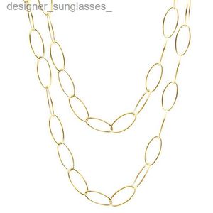 Pendant Necklaces DIY Stainless Steel Sell In Meter Big Oval Necklace Women Long O link chain silver/gold color female Jewelry CollaresL231218
