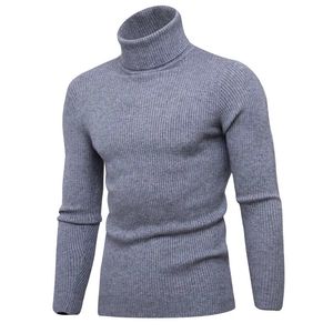 Sweats à capuche pour hommes Sweatshirts Casual Hommes Pull à col roulé Automne Hiver Couleur unie Tricoté Slim Fit Pulls À manches longues Tricots Chaud Tricot Pull 231218