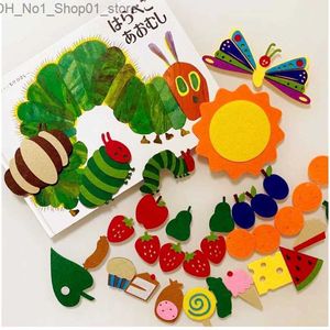 Sorting Nesting Stacking toys 34pcs/set Very Hungry Caterpillar Children's Picture Book Felt Whiteboard Theater Presentation Kids Toys Educational Q231218