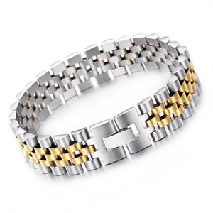 10mm 15mm Gold Silver Stainless Steel watch strap Chain Link Bracelet Bangle for Women Men Couple Punk Rock Hiphop Bike Biker Watc266p