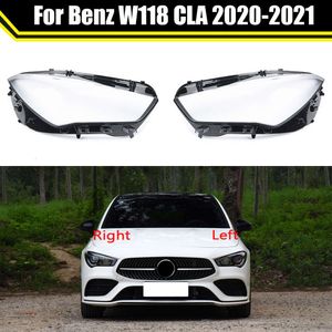 メルセデスベンツW118 CLA 2020 2021グラスヘッドライトカバー用のカーフロントヘッドランプキャップオート透明なランプシェードランプレンズシェル