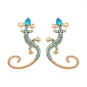 Stud Earrings Fashion Cute Lizard Rhinestone Gecko For Women Trend Cool Punk Animal Jewelry Oorbellen Brincos