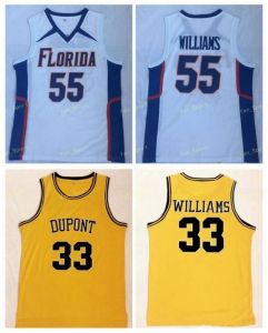 Niestandardowy vintage biała czekolada Jason Williams #55 Florida Gators College Basketball Jersey 33 Jason Williams DuPont High School Szyk