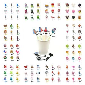 custom straw toppers cover molds bad bunny charms Reusable Splash Proof drinking dust plug decorative 8mm straw cup wholesale FY5878 1218