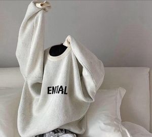 herr designer tröja brev mörk jacquard crewneck grå svart jumper tryck långärmad o-hals casual stickad tröja tröja