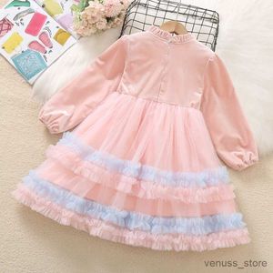 Mädchenkleider Winter Kinder Spitze Velet Kleider für Mädchen Kleidung Party Ballkleid Prinzessin Outfits Kinder Teenager Vestidos 4 6 8 10 12 Jahre