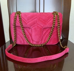 Женская дизайнерская сумка через плечо, роскошные сумки Marmont, классические золотые сумки с двойной буквой и цепочкой, бархатная вечерняя женская модная сумка через плечо для макияжа