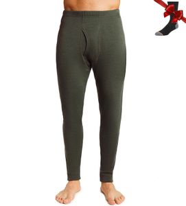 Men's Thermal Underwear 100% Merino Wool Men Base Layer Bottom Pants Merino Wool Thermal Underwear Pants Leggings Long Johns Warm Baselayer BottomSocks 231218