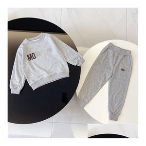 Autumn And Winter Childrens Suits Boys Girls Long Sleeve Warm Hoodie Pants Two Sets Of High-End Tren Wear Size 90-150Cm Drop Deliver Dhkak