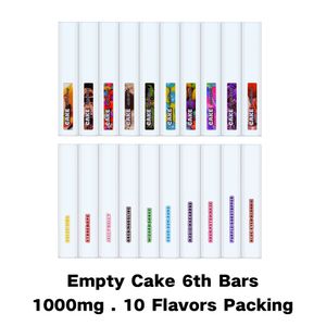 Cake Bar Disposable Vapes Thick Oil E Cigarettes Disposable Device Pods 1.0ml Rechargeable Ceramic Coil Cartridges With Packing