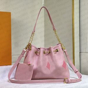 Designer Bucket Bag Socialite Dinner Bag Leather Shoulder bag Fashion Gold chain drawstring crossbody bag Large capacity tote bag Printed luxury women's bag