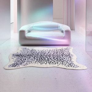 Carpets IG Girly Bedroom Large Area Decorative Carpet Irregular Design Cow Light Color Living room Rugs Fluffy Soft Cute Children's Mat 231218