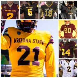 CUSTOM Arizona State ASU NCAA College Football Jersey 26 Eno Benjamin 11 Brandon Aiyuk 84 Frank Darby 90 Jermayne Lole 20 Khaylan Kearse-Tho